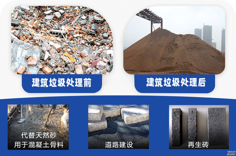 建筑垃圾处理前后及应用领域